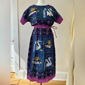 Peruvian Hand-Printed Silvania Sunday Dress